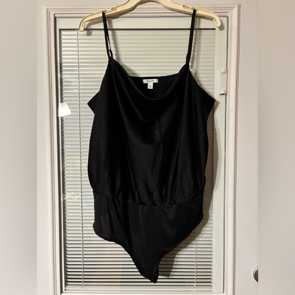 Nine West Black Satin Top